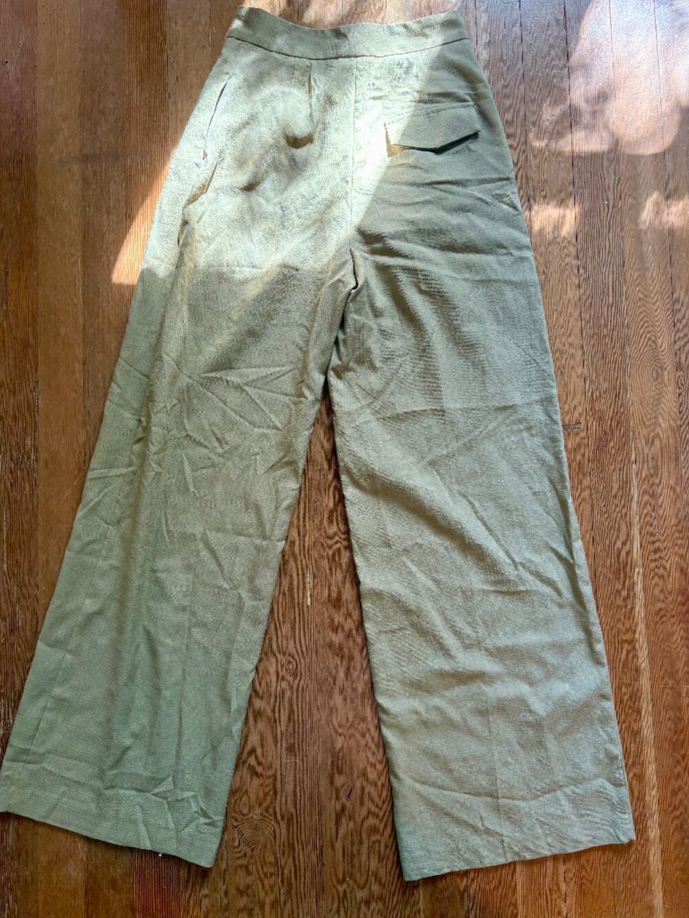 Never worn lightweight long khaki slacks wide leg trousers